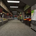 Grocery Supermarket Interior Featuring Fresh Produce Meat Sections And Organized Shelves