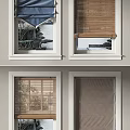 Different Window Blinds Styles On Multiple Home Windows For Interior Design 3d model