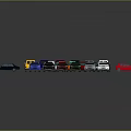 Colorful Cars In Assorted Colors And Different Models Arranged Together