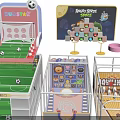 Kids Playground With Soccer Game Pinball Machine And Interactive Play Equipment