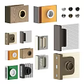 Door Handles With Various Modern Designs Different Materials And Color Options 3d model