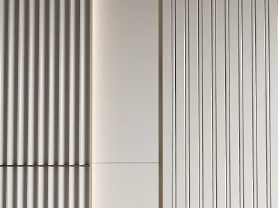 Minimalist Light Colored Background Wall With Vertical Striped Design For Interior Decor 3d model