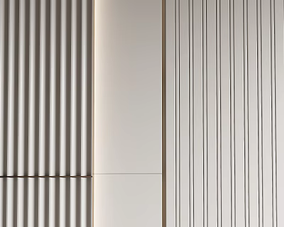 Minimalist Light Colored Background Wall With Vertical Striped Design For Interior Decor 3d model