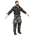 Man Wearing Black Jacket and Utility Pants Standing with Arms Outstretched
