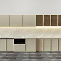 Modern Light Beige Kitchen Cabinets With Wooden Woven Panels And Neutral Design