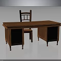 Classic Solid Wood Desk And Chair Set For Home Office Furniture Use