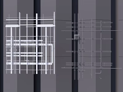 Modern Suspended Ceiling Metal Frame Structure With Keel Support And Installation Design 3d model