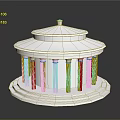 Detailed White Circular Architectural Model With Columns Dome And Steps 3d model