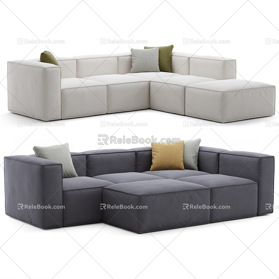 modular modern multiplayer sofa 3d model