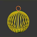 Golden Decorative Spherical Household Item With Cage Like Wire Frame For Home Use