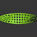 Vibrant Green Spiral Shaped Furniture Piece With Perforated Round Holes Design