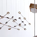 Modern Geometric Chandelier With Metal Frames And Hanging Design For Interior 3d model