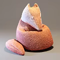 Cute Fox Shaped Orange Red Plush Bean Bag Chair With Soft Texture And Adorable Design