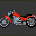 Red Vintage Motorcycle With Black Seat And Chrome Wheels On Reflective Surface
