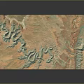 Detailed 3D Terrain Model Displaying River Valleys And Mountainous Landforms