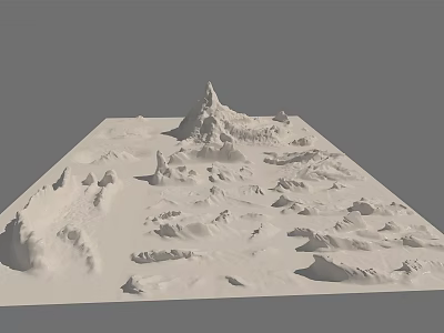 Realistic Garden Landscape Model Featuring Hilly Terrain And Textured Mountains 3d model