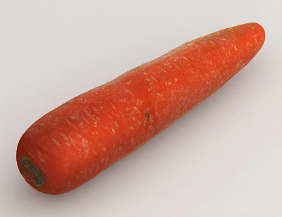 Fresh Whole Orange Raw Carrot with Natural Texture on White Background 3d model Fresh Whole Orange Raw Carrot with Natural Texture on White Background 3d model