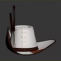 White Hat Design With Brown Trim Feather Accent And Classic Style