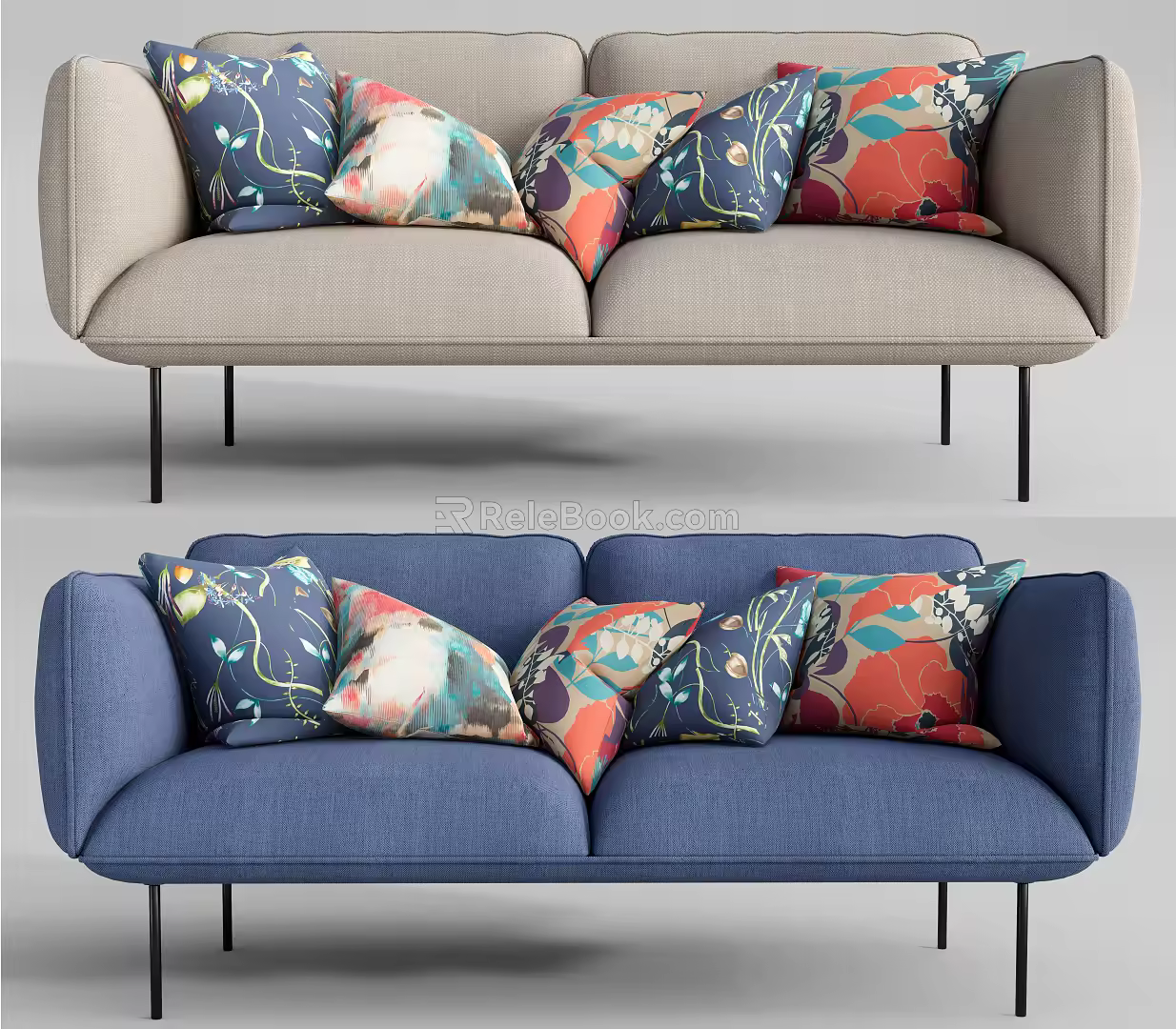 Modern double sofa 3d model