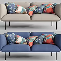 Modern double sofa 3d model
