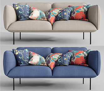 Modern double sofa 3d model