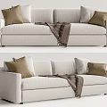 Modern double sofa multiplayer sofa 3d model
