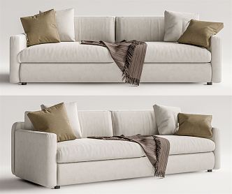 Modern double sofa multiplayer sofa 3d model