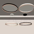 Modern lamp combination simple atmosphere high-end living room lamp bedroom lamp ceiling lamp round lamp group 3d model