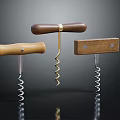 Hardware Tools Corkscrews in Different Designs with Wooden Handles and Metal Spirals