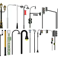Outdoor Lights with Various Designs Including Street Lamps and Garden Fixtures