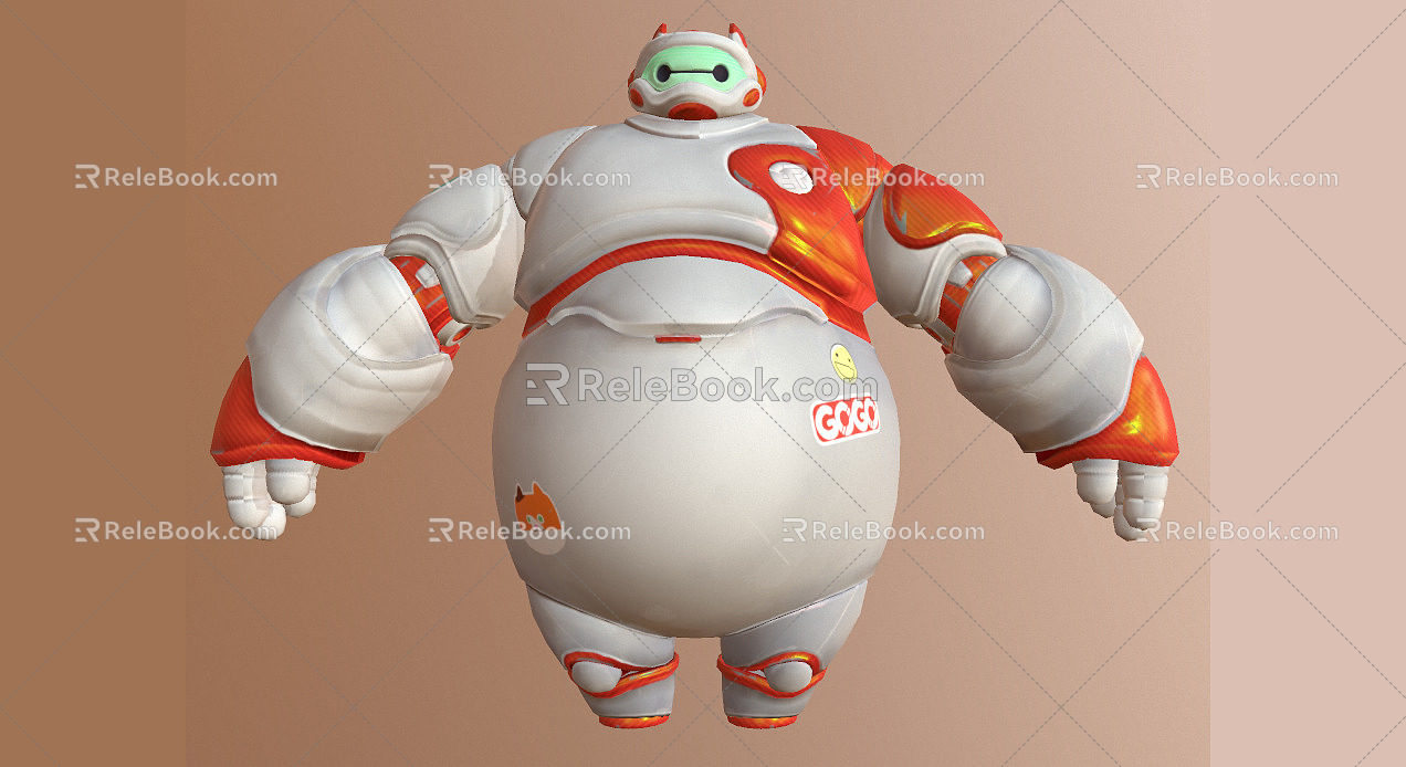 Modern robot big white toy 3d model