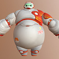 Modern robot big white toy 3d model