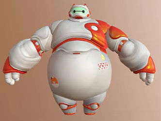 Modern robot big white toy 3d model