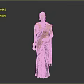 Elegant Blue Sari With Golden Patterns On Mannequin For Traditional Fashion