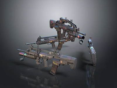 Modern Tactical Weapons Collection Featuring Rifles Handguns Scopes And Accessories 3d model