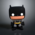 Batman Funko Pop Collectible Toy With Black Cowl Yellow Logo And White Eyes