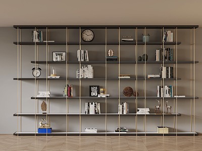 Modern bookshelf ornaments model