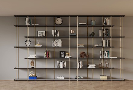 Modern bookshelf ornaments 3d model