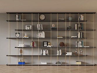 Modern bookshelf ornaments 3d model