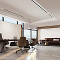 Modern Office Interior Design with Large Windows Desk Ergonomic Chairs and Good Lighting