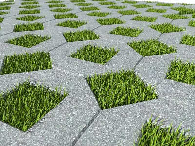 Modern grass-planting brick three-dimensional grass-planting brick parking lot grass brick grass brick outdoor parking lot grass-planting brick parking permeable brick 3d model