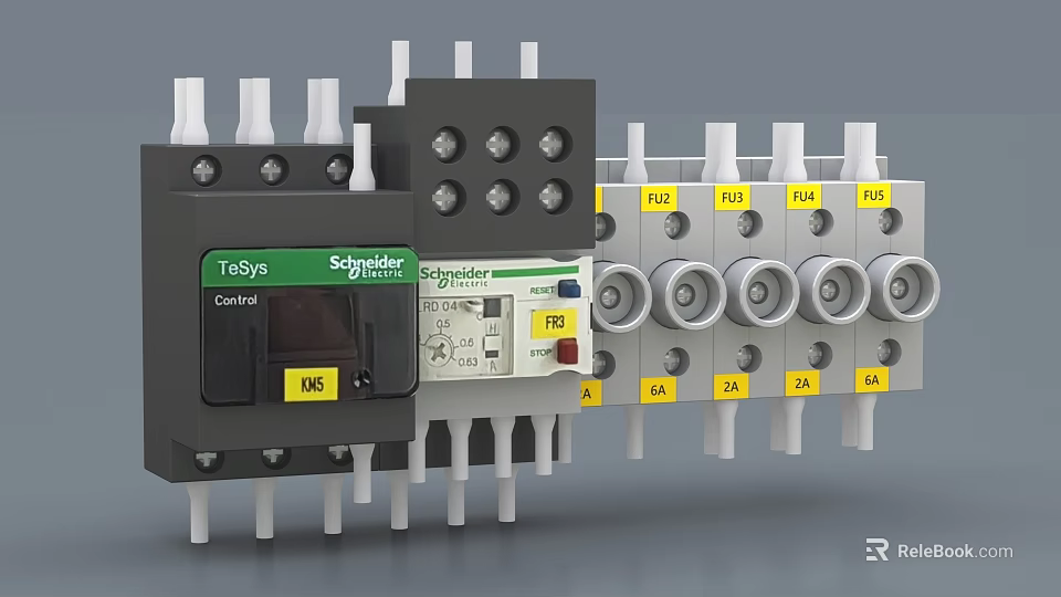 Schneider TasSys Contactor With FSU Modules And Electrical Components Different Ampere Ratings 3d model 