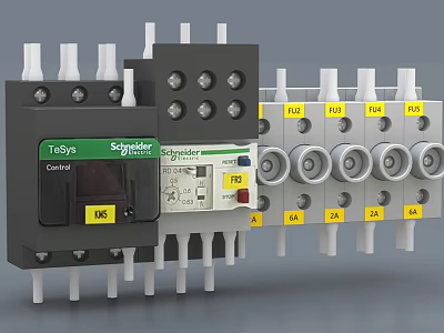 Schneider TasSys Contactor With FSU Modules And Electrical Components Different Ampere Ratings 3d model