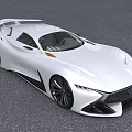 White Modern Sports Car With Aerodynamic Body And Futuristic Look