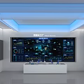 Advanced Technology Exhibition Hall With Futuristic Digital Displays And Interactive Exhibits