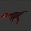 Realistic 3D Dinosaur Model With Red Head Gray Body And Open Mouth Against Gray Background