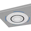 Contemporary Ceiling Design Featuring Circular Center And Blue LED Accent Lights 3d model