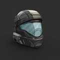 Game Movie Character Helmet Featuring Futuristic Metallic Build And Transparent Visor
