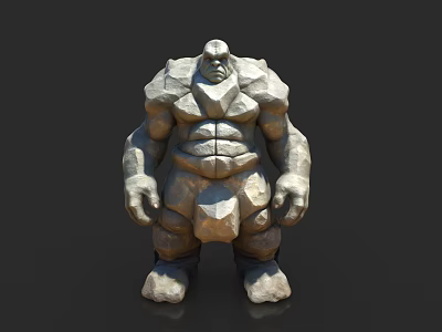 Stone Giant Mythical Creature 3D Model With Rocky Texture And Muscular Build 3d model