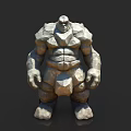 Stone Giant Mythical Creature 3D Model With Rocky Texture And Muscular Build